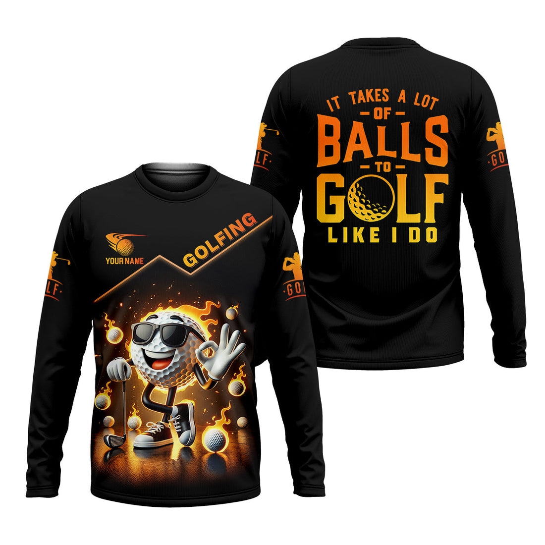 It Takes a Lot of Balls to Golf the Way I Do Custom Men's Golf Polo Shirt, Funny Golf Shirt, Dad Golf Gift