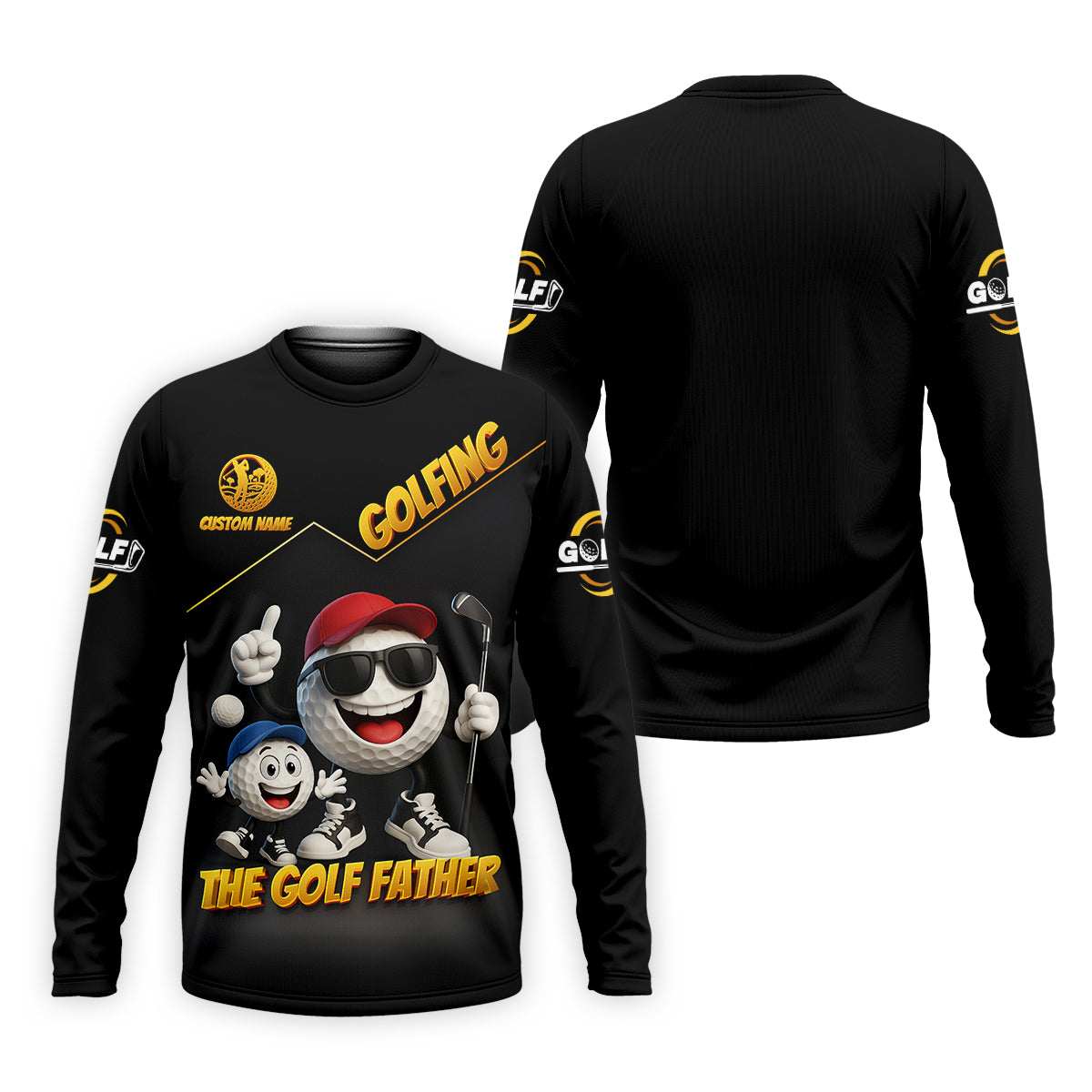 The Golf Father Custom Men's Golf Polo Shirt, Dad Golf Gift, Christmas Golf Gift