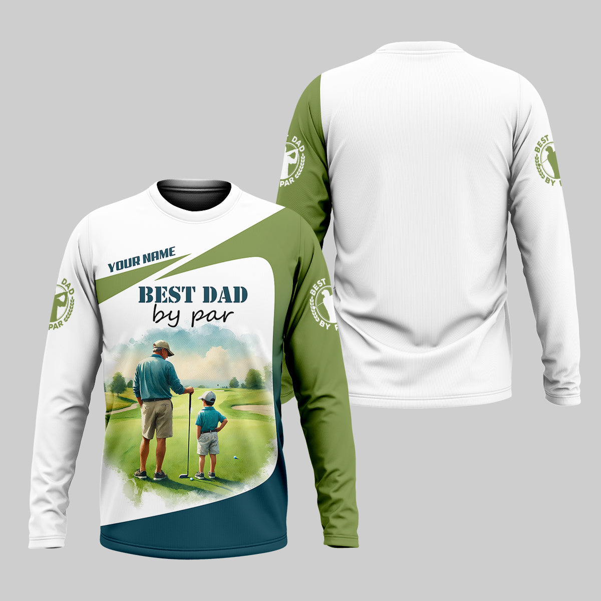Custom Best Dad By Par Golf Polo Shirt, Father And Son Shirt, Gift For Golfers