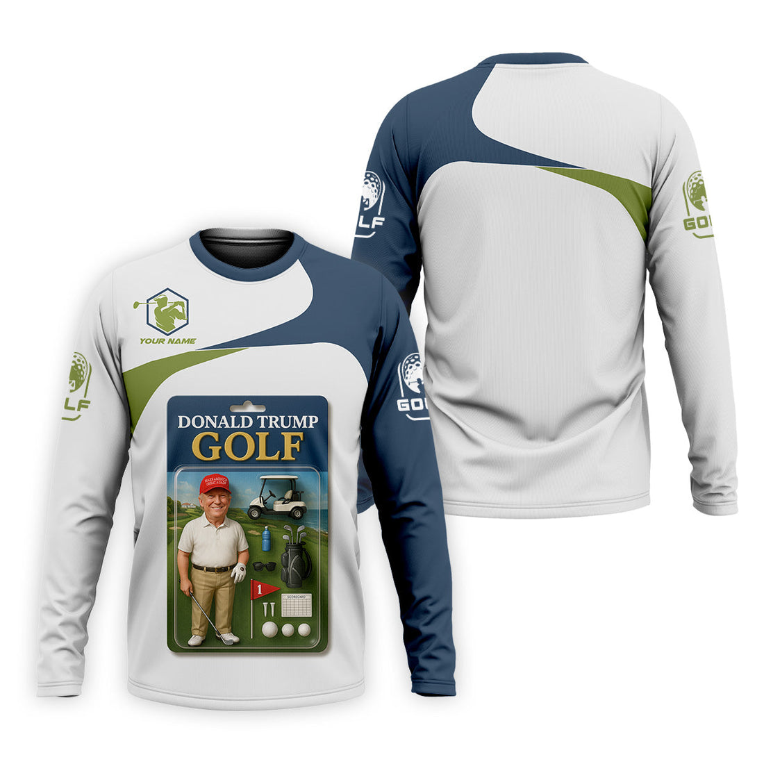 Trump Golfing Custom Men's Golf Polo Shirt, Golfing Apparel, Gift For Golfers