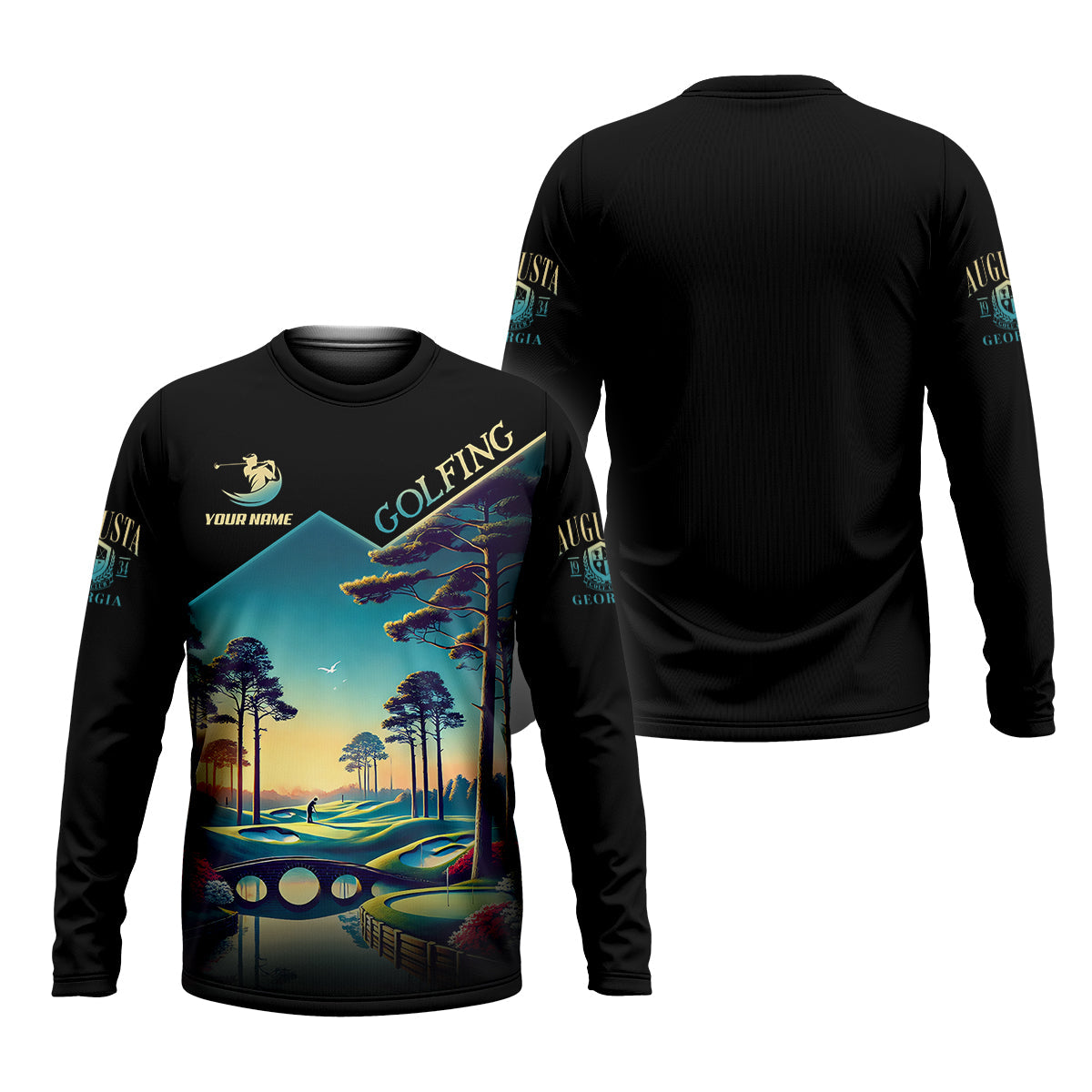 Custom Augusta Georgia Hogan Bridge Men's Golf Polo Shirt, Golfing Apparel, Golf Gifts For Men