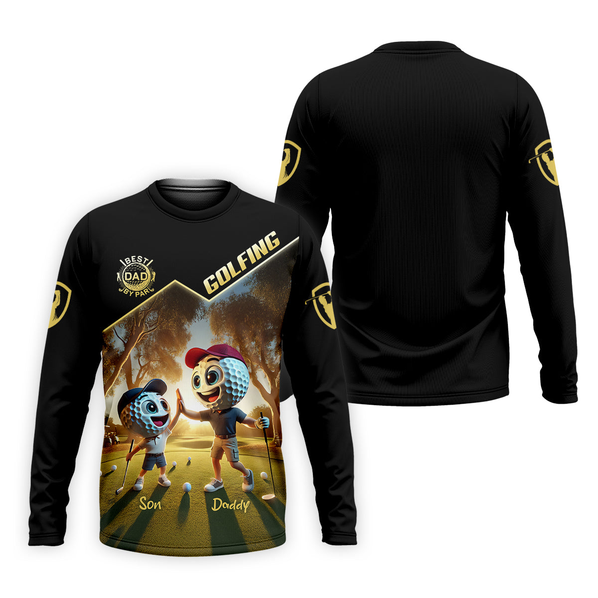 Best Dad By Par Custom Men's Golf Polo Shirt, Dad Golf Gift, Christmas Golf Gift