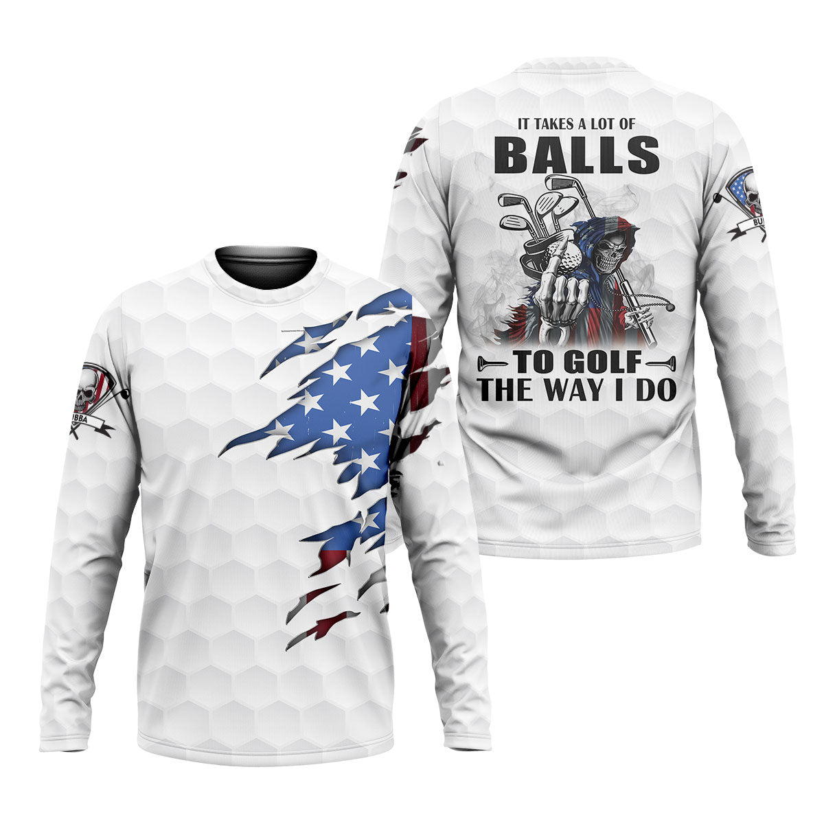 America Skeleton Golf Polo Shirt, Golfing Apparel, Golf Clothing, Mens Golf Gift