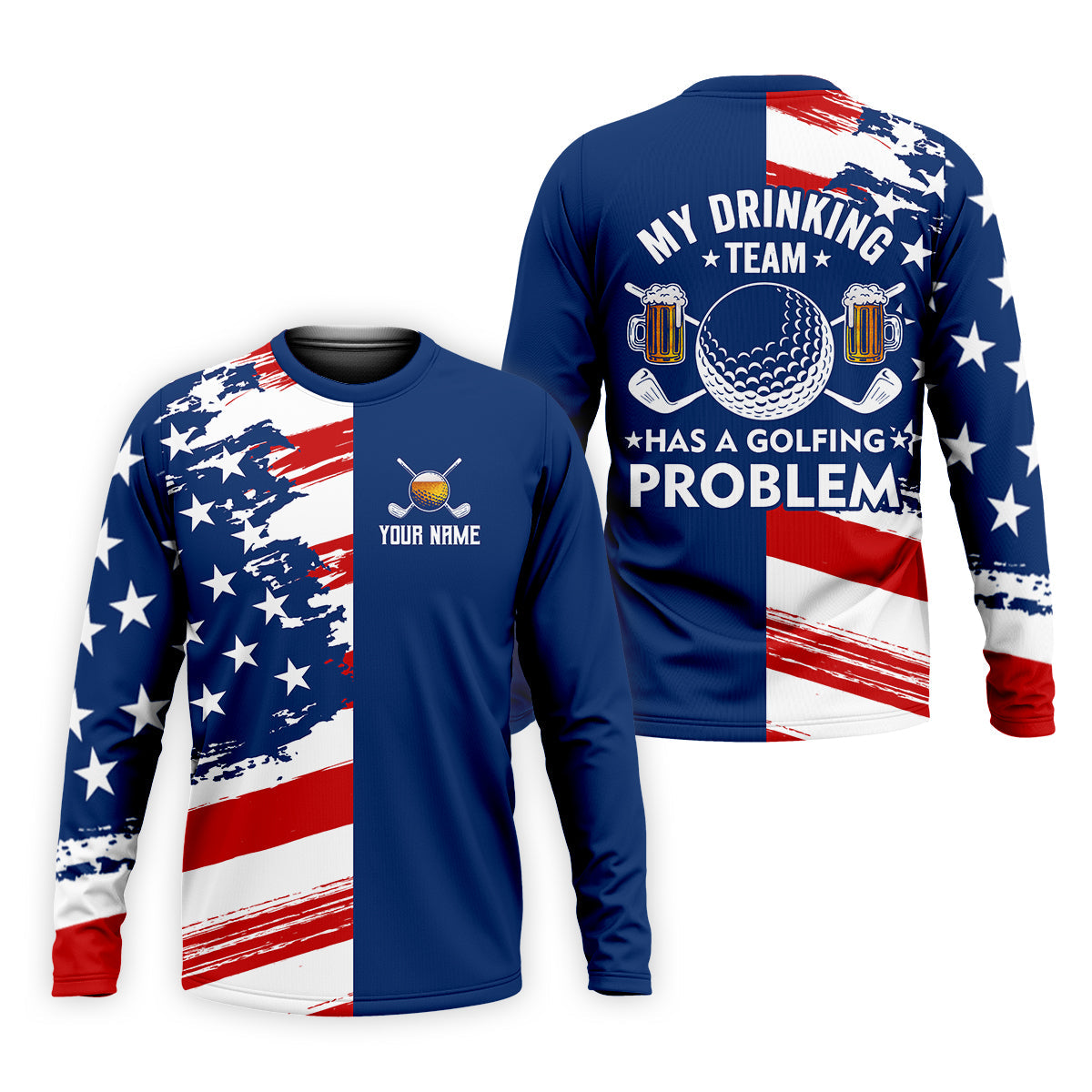 My Drinking Team Has A Golfing Problem Custom Men's Golf Polo Shirt, Funny Beer Golf Shirt, Dad Golf Gift