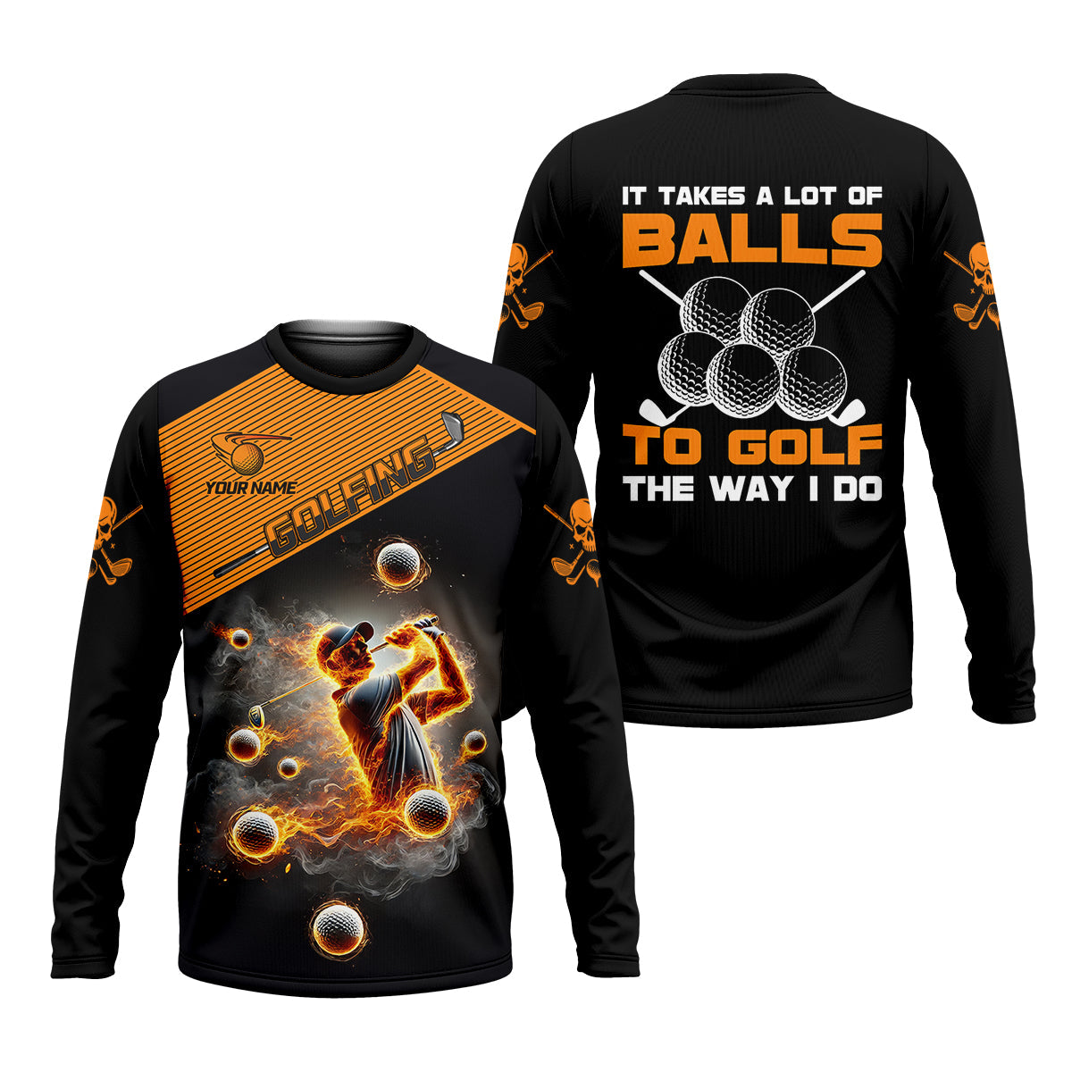 It Takes A Lot Of Balls To Golf The Way I Do Custom Men's Golf Polo Shirt, Dad Golf Gift