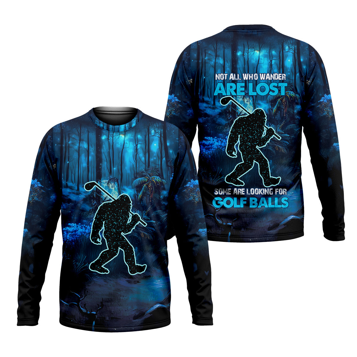 Not All Who Wander Are Lost Bigfoot Men's Golf Polo Shirt, Funny Golf Shirt, Dad Golf Gift