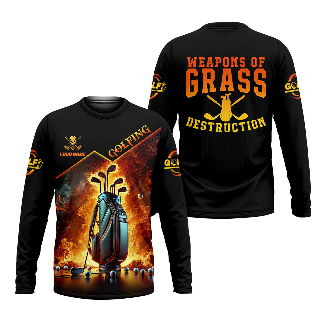 Weapons Of Grass Destruction Custom Men's Golf Polo Shirt, Dad Golf Gift