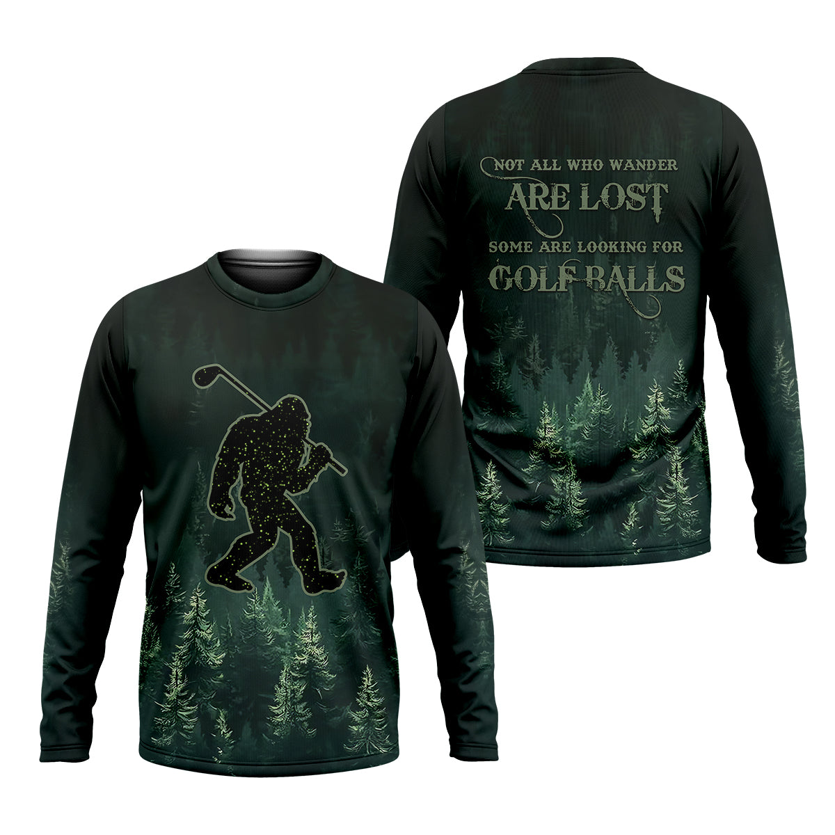 Where Did My Golf Ball Go Bigfoot Men's Golf Polo Shirt, Funny Bigfoot Golf Shirt, Dad Golf Gift