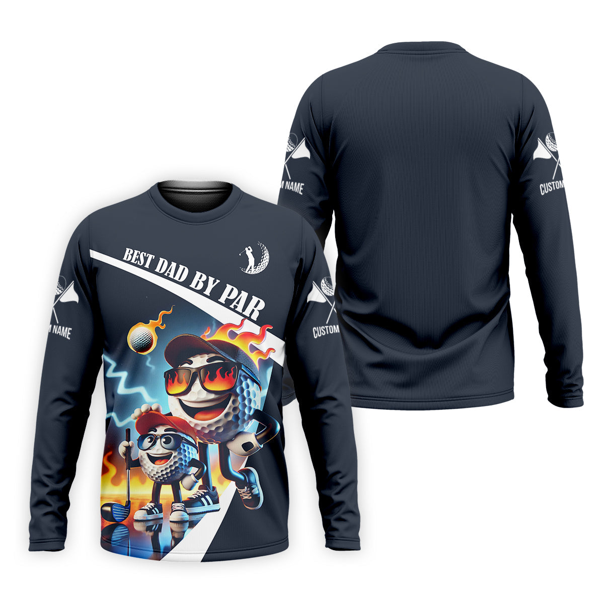 Best Dad By Par Custom Funny Golf Polo Shirt, Christmas Golf Gift