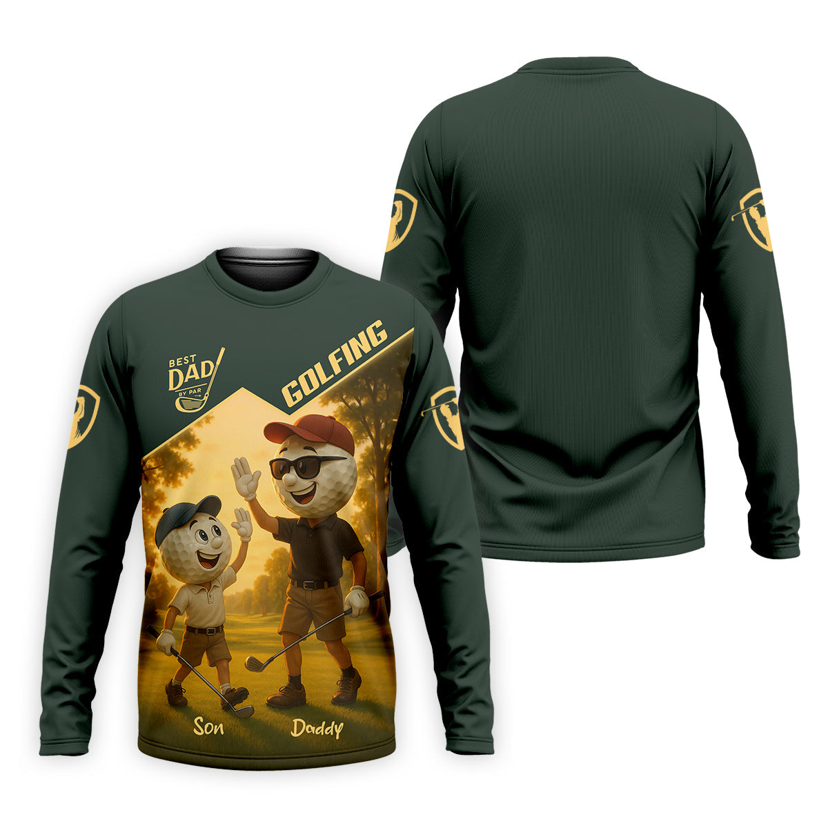 Best Dad By Par Personalized Men's Golf Polo Shirt, Dad Golf Gift, Christmas Golf Gift