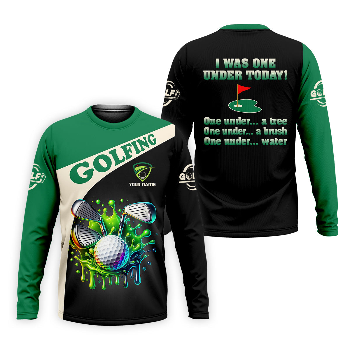 I Was One Under Today Custom Funny Golf Polo Shirt, Dad Golf Gifts