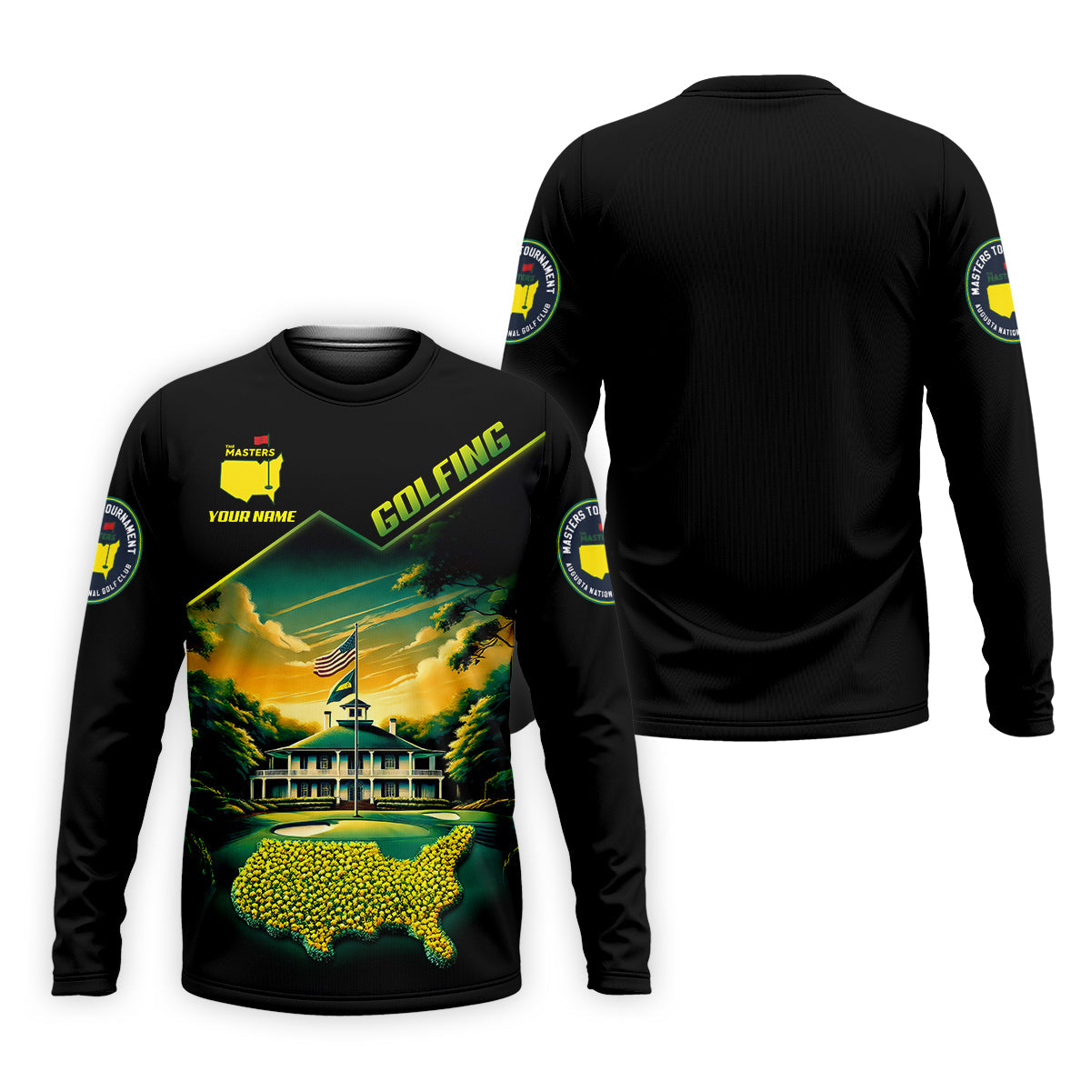 Custom Augusta Golf Course Polo Shirt, Golfing Apparel, Mens Golf Gift, Funny Golf Shirt