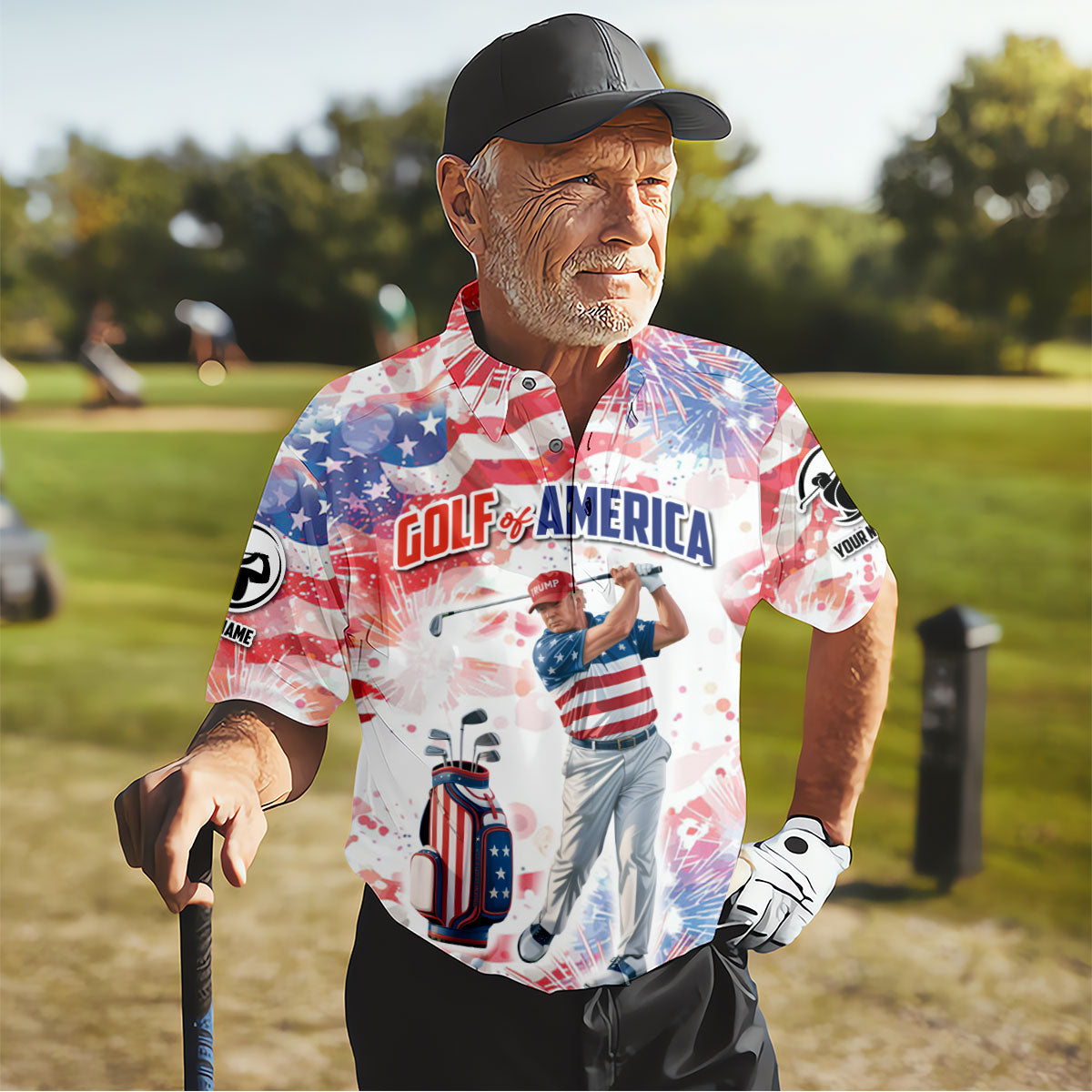 Golf Of America Men Golf Polo, Mens Patriotic Golf Shirts, Patriotic Golf Polo Shirts, Golf Shirt For Men