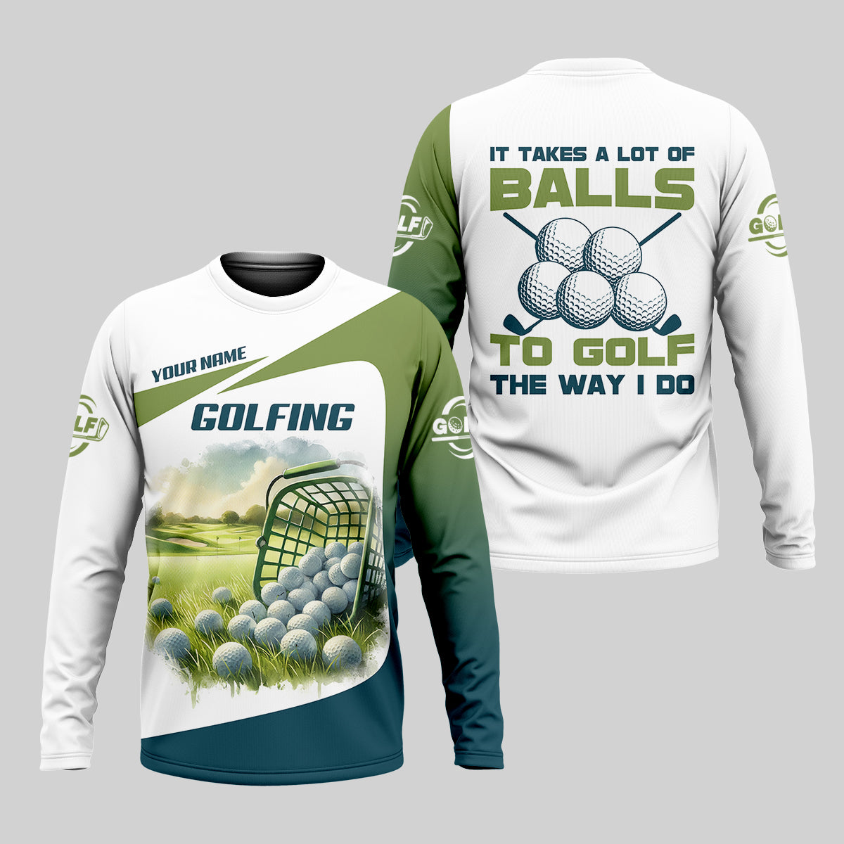 It Takes A Lot Of Balls To Play Golf Like I Do Custom Men Golf Polo Shirt, Golf Lover Gifts