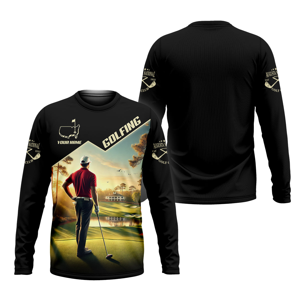 Custom Augusta Golfer Men's Golf Polo Shirt, Golfing Apparel, Mens Golf Gift, Funny Golf Polo Shirt