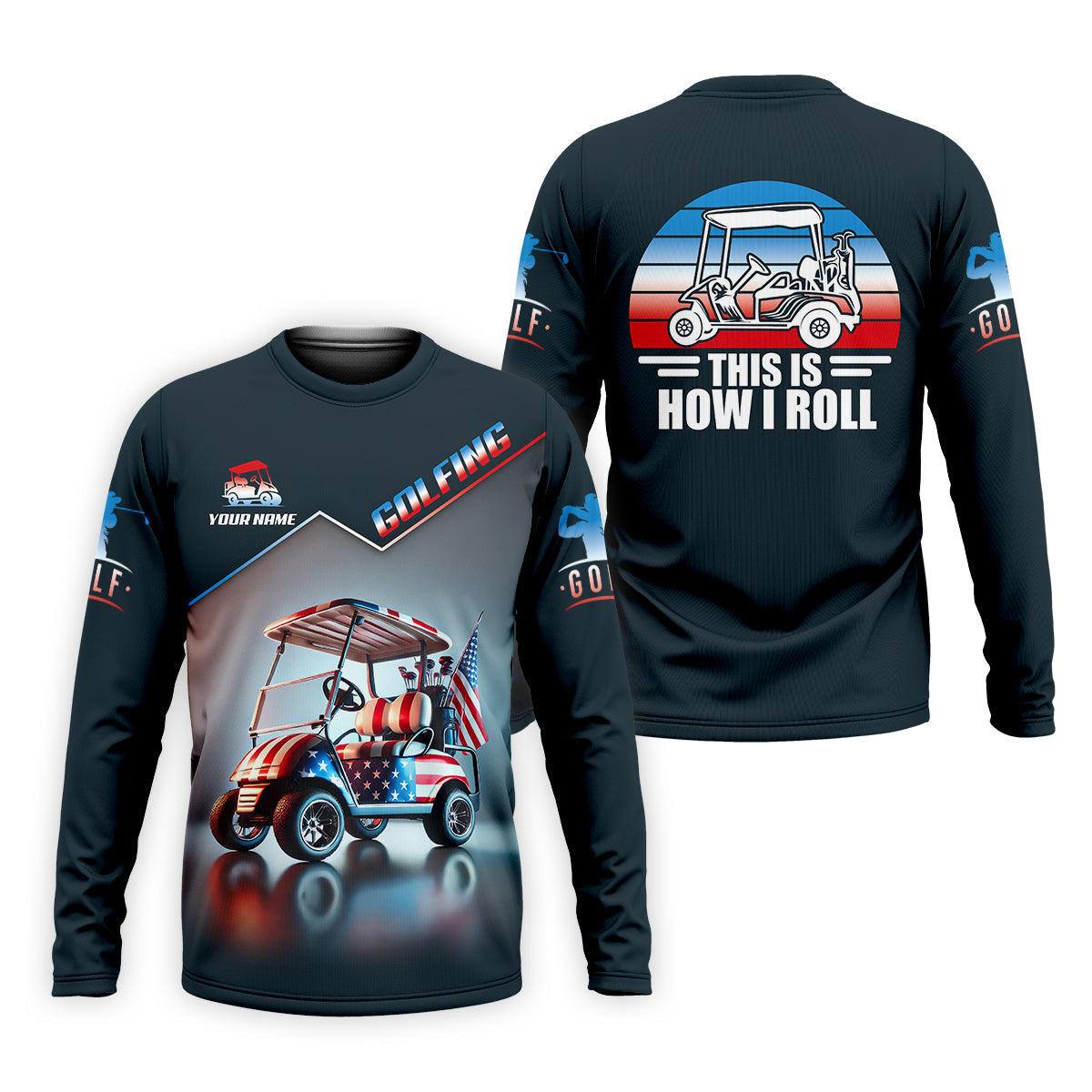 This Is How I Roll Custom Men's Golf Polo Shirt, Funny Golf Shirt, Dad Golf Gift