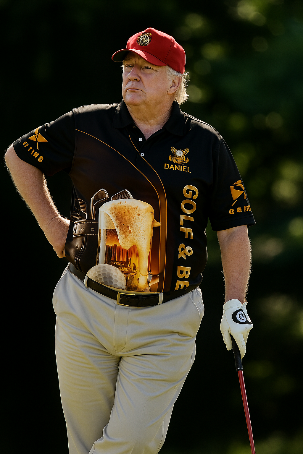 Golf And Beer Custom Men's Funny Graphic Golf Polo Shirt, Dad Golf Gift