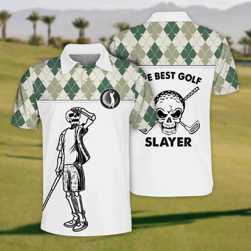 The Best Golf Slayer Mens Golf Polo Shirt, Mens Golf Gift, Golf Gifts For Golfers
