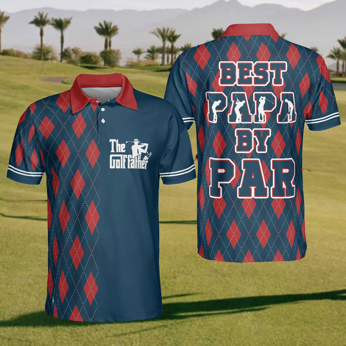 The Golf Father Men's Golf Polo Shirt, Golfers Gift, Funny Golf Shirt