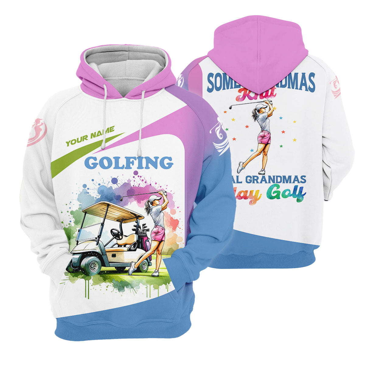 Some Grandmas Knit Real Grandmas Play Golf Funny Womens Golf Polo Shirt, Ladies Golf Shirt