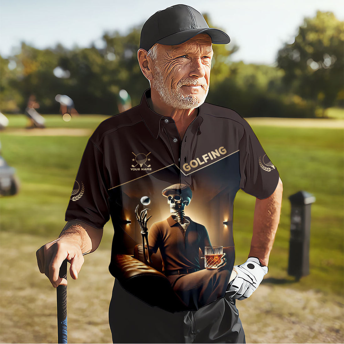 I Just Wanna To Drink Whiskey And Play Golf Customize Golf Shirts For Men, Best Gifts For Golfers, Dad Golf Gift