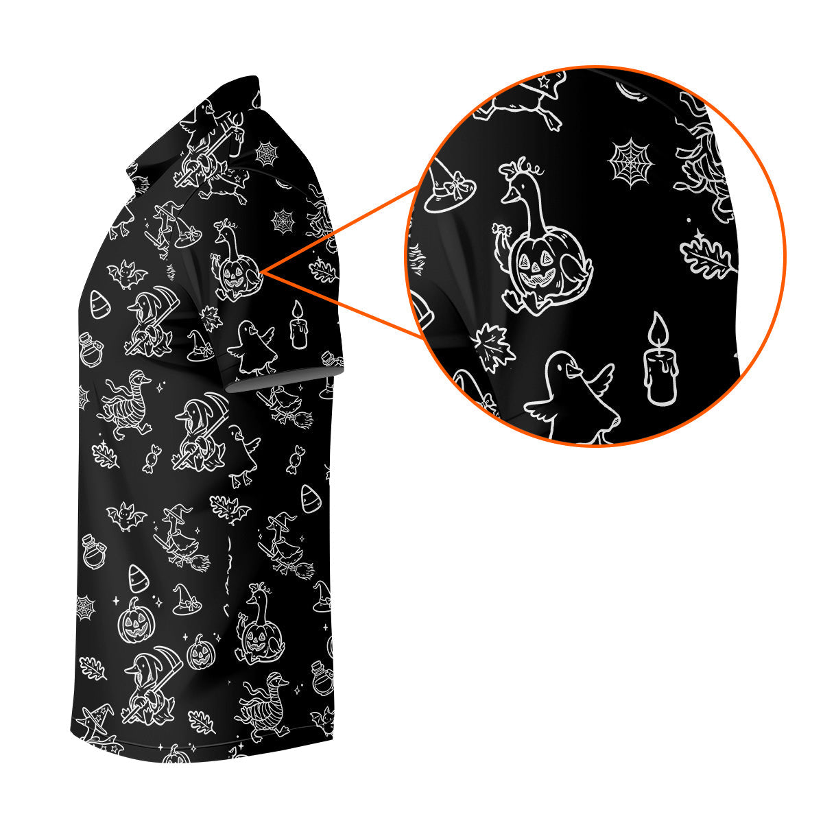 Goose Halloween, Doodle Pattern, Black Golf Polo, Mens Funny Golf Shirts, Long Sleeve Golf Shirts, Men Golf Polo