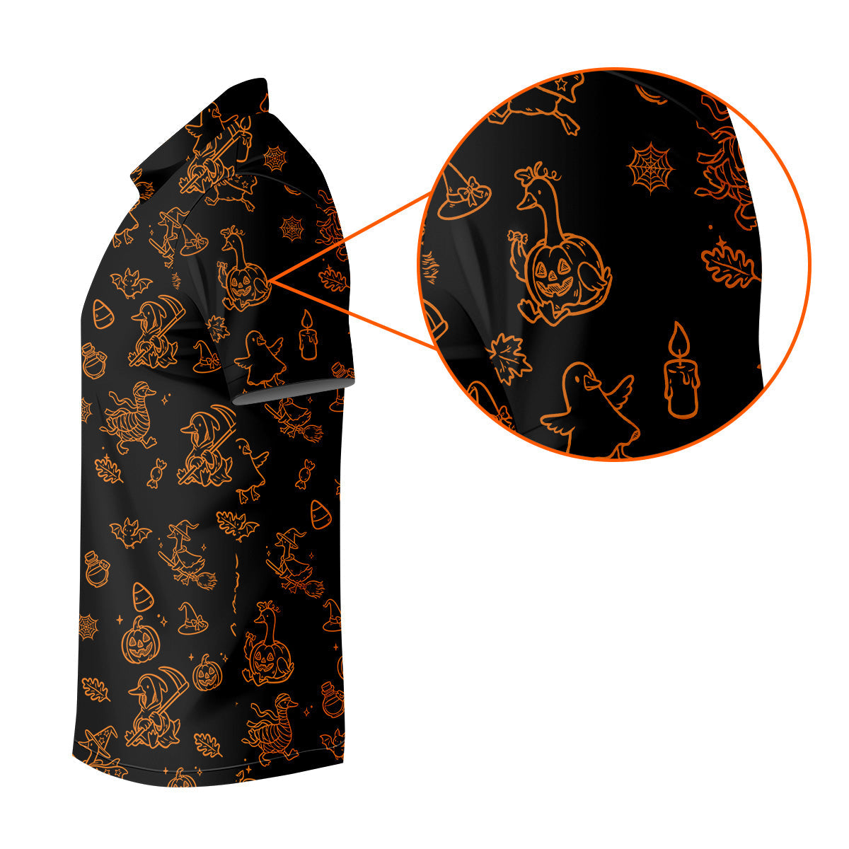 Goose Halloween, Doodle Pattern, Black Orange Golf Polo, Mens Funny Golf Shirts, Long Sleeve Golf Shirts, Men Golf Polo
