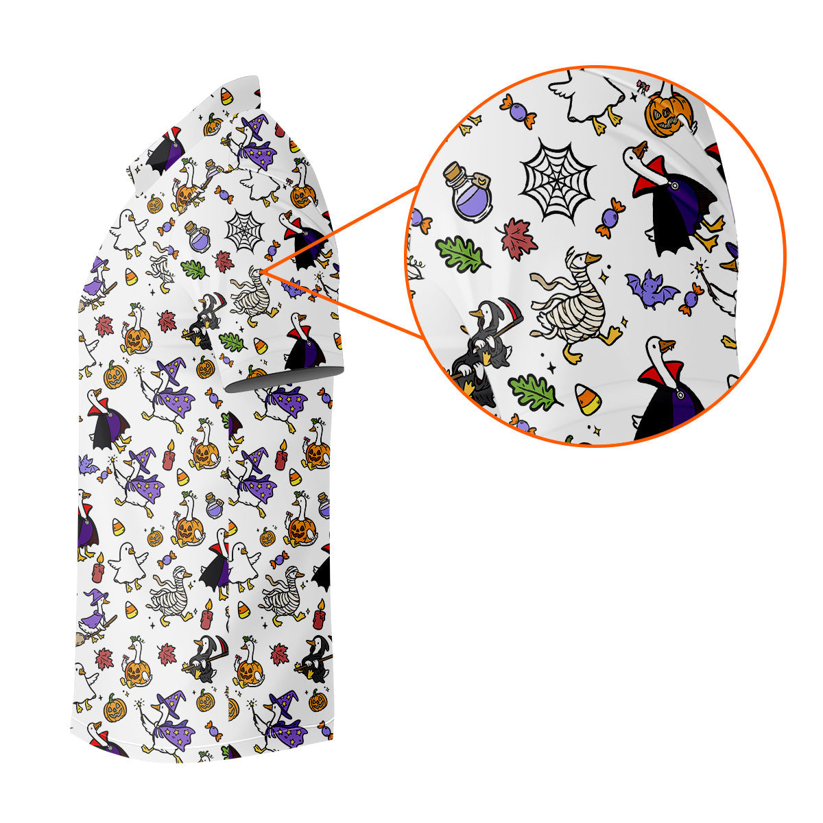 Goose Halloween Golf Shirt, Patterned Golf Polos, Mens Funny Golf Shirts, Long Sleeve Golf Shirts, Men Golf Polo