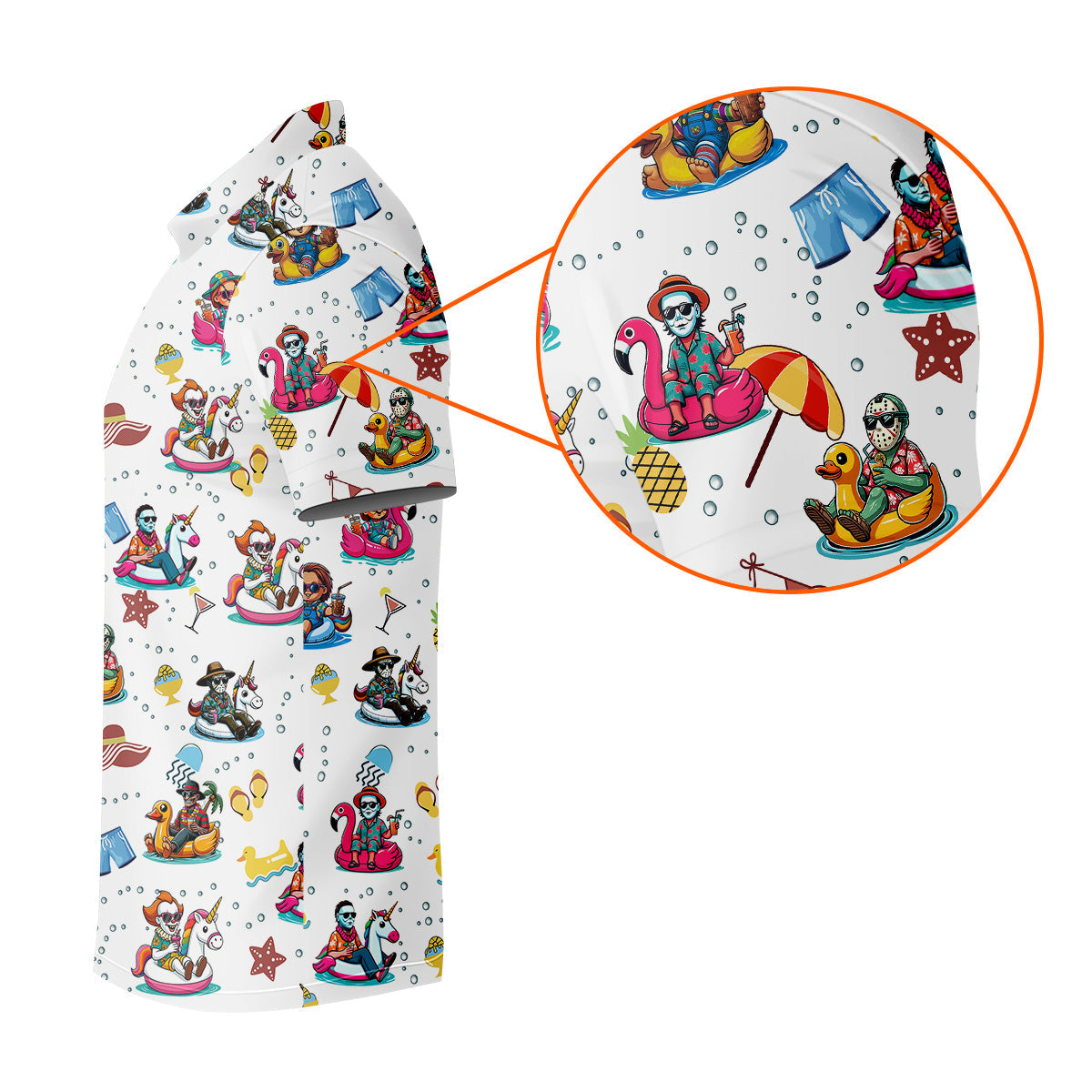Funny Horror Character Pool Party Hawaiian Shirt, Halloween Movie Shirt, Horror Movie Shirt, Funny Hawaiian Shirt