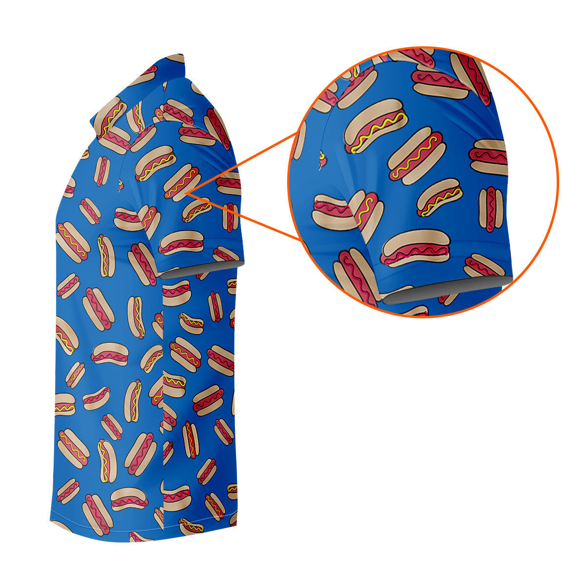 Men's Golf Polo Shirt, Hotdog Funny Golf Shirt, Dad Golf Gift