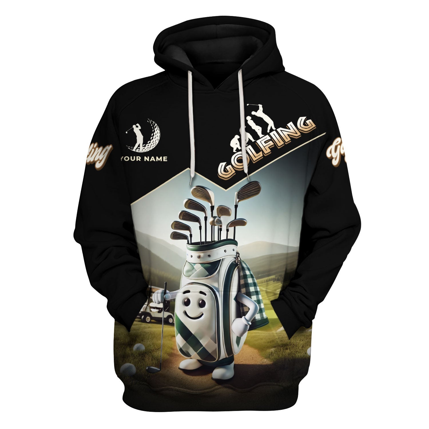 Funny Golf Bag Men's Golf Polo Shirt, Golfing Apparel, Mens Golf Gift, Funny Golf Shirt