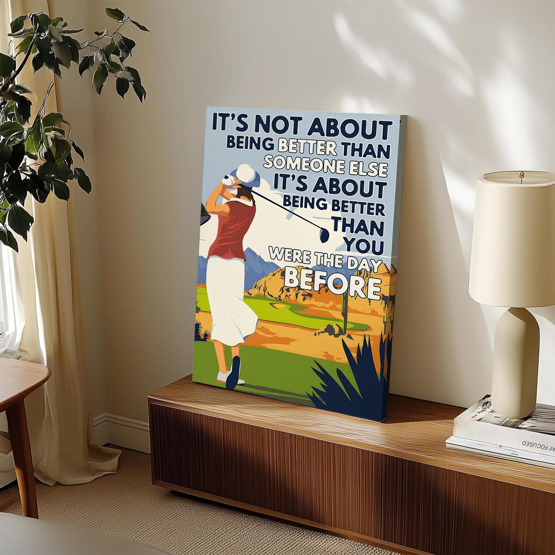 Being Better Than You Were The Day Before Canvas, Golf Wall Art, Gift For Golfers