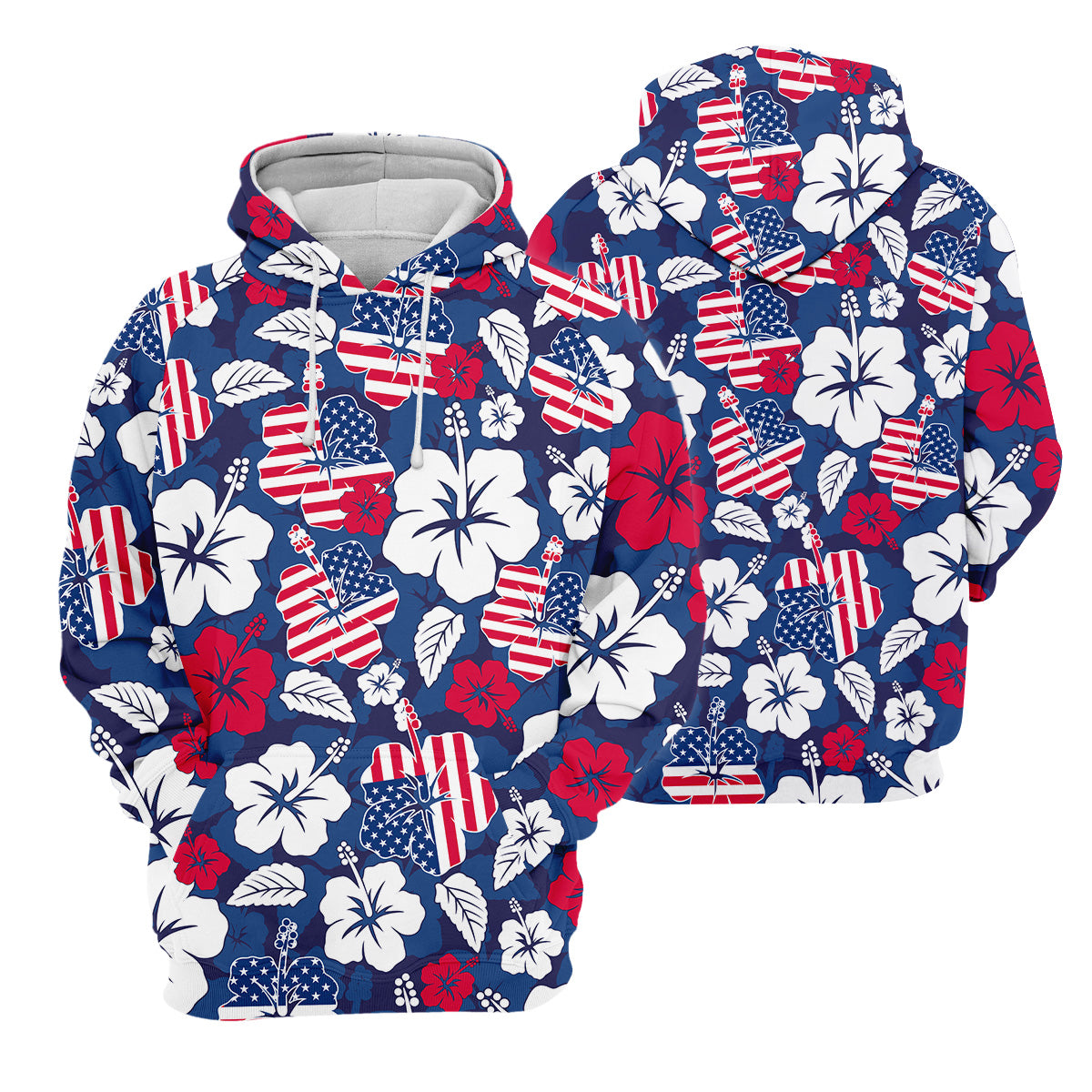 Tropical Hibiscus American Flag Womens Golf Polo Shirt,  Patriotic Golf Shirt, USA Golf Shirt Custom Ladies Golf Shirt