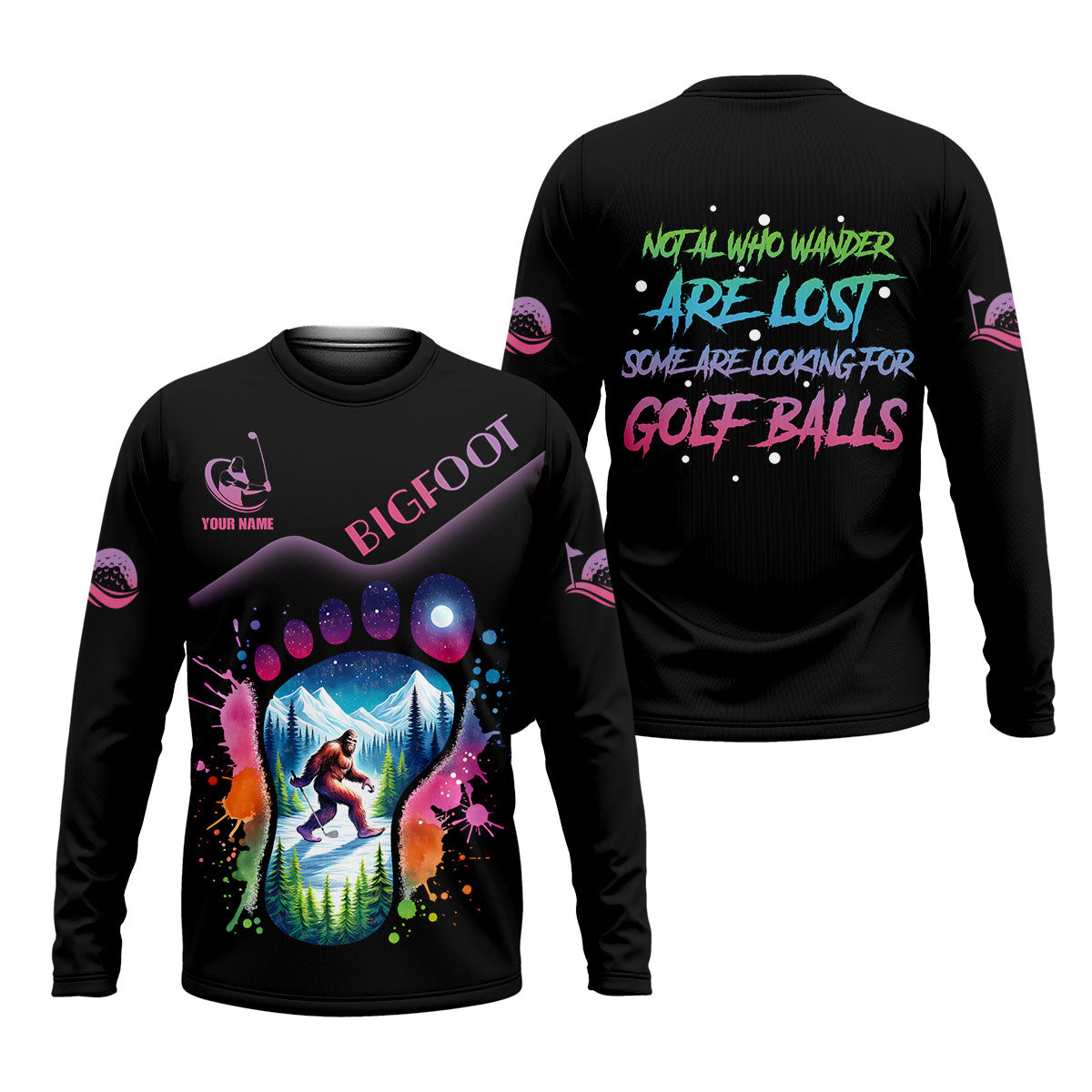 Funny Bigfoot Custom Womens Golf Polo Shirt, Ladies Golf Shirts, Golfing Apparel, Women Golf Gifts