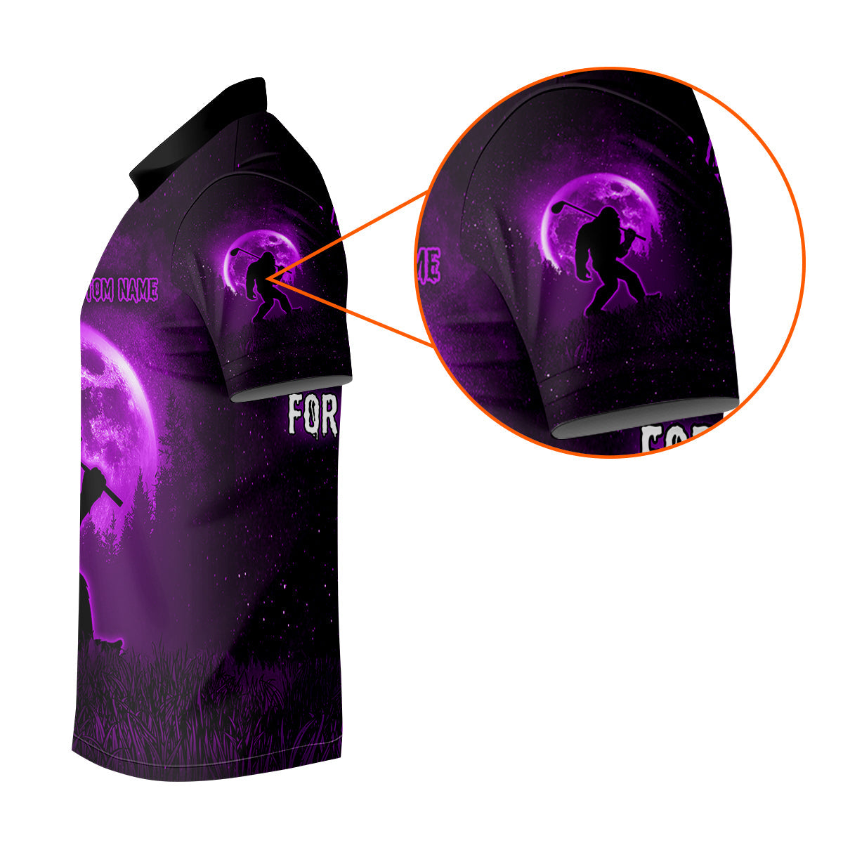 Custom Bigfoot Golf Polo Shirt, Mens Golf Gift, Funny Golf Shirt, Golf Gift For Dad