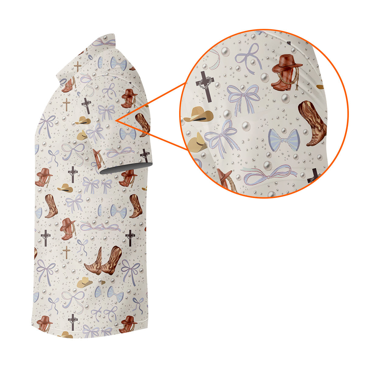 Coquette Pattern Western Golf Shirt, Fun Golf Shirts For Men, Men's Golf Polo, Golfing Apparel