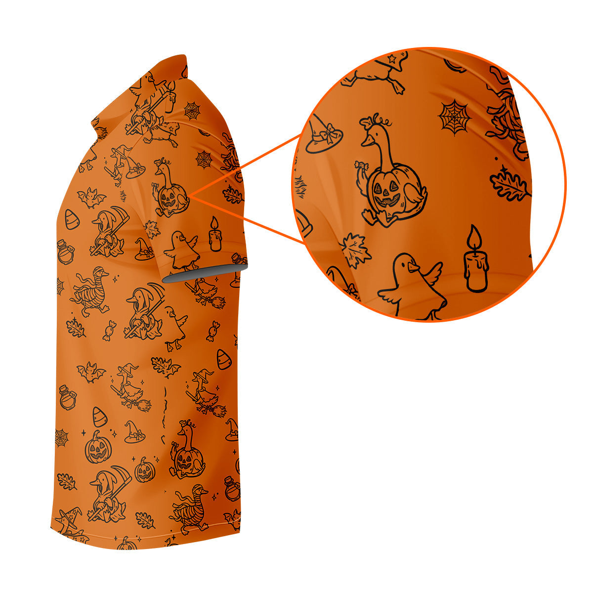 Goose Halloween, Doodle Pattern, Orange Golf Shirt, Mens Funny Golf Shirts, Long Sleeve Golf Shirts, Men Golf Polo
