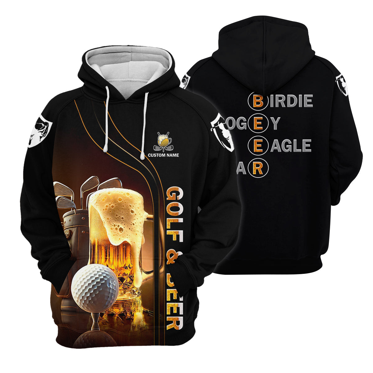 Golf And Beer Custom Women's Funny Graphic Golf Polo Shirt, Custom Ladies Golf Shirt