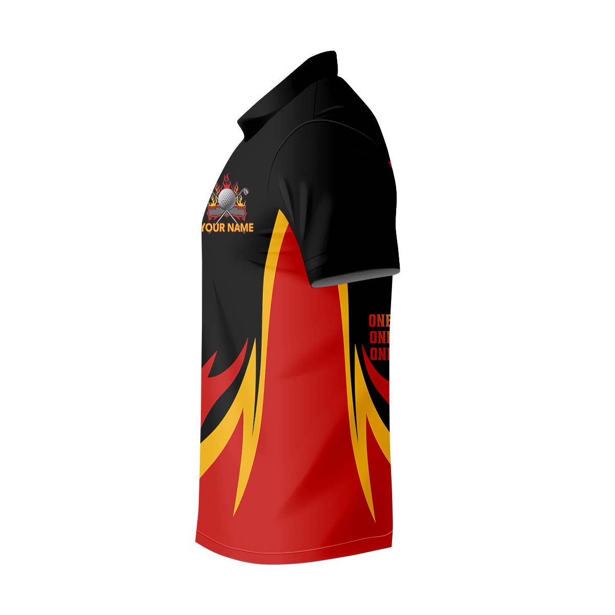 Custom Fire Skull Men's Golf Polo Shirt, Mens Golf Gift, Funny Golf Shirt