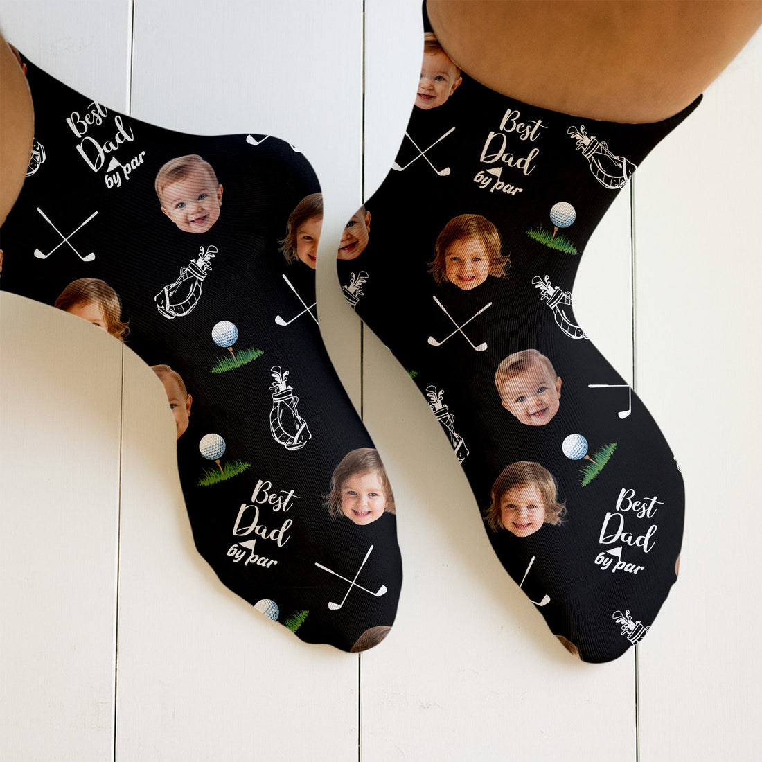 Custom Face Best Dad By Par Golf socks , Fun Socks For Men, Christmas Golf Gift