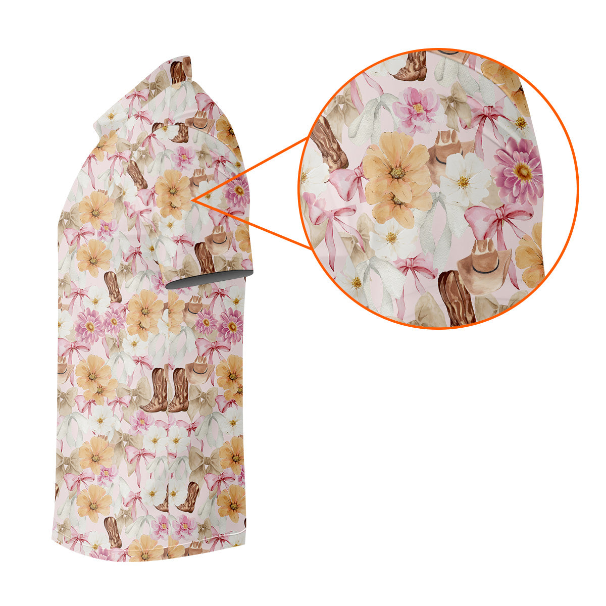 Coquette Flower Western Golf Shirt, Cute Golf Outfit, Matching Golf Shirt, Men's Golf Polo