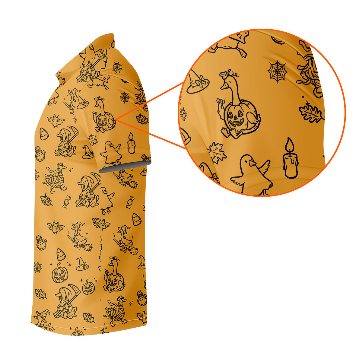 Goose Halloween, Doodle Pattern, Yellow Golf Shirt, Mens Funny Golf Shirts, Long Sleeve Golf Shirts, Men Golf Polo