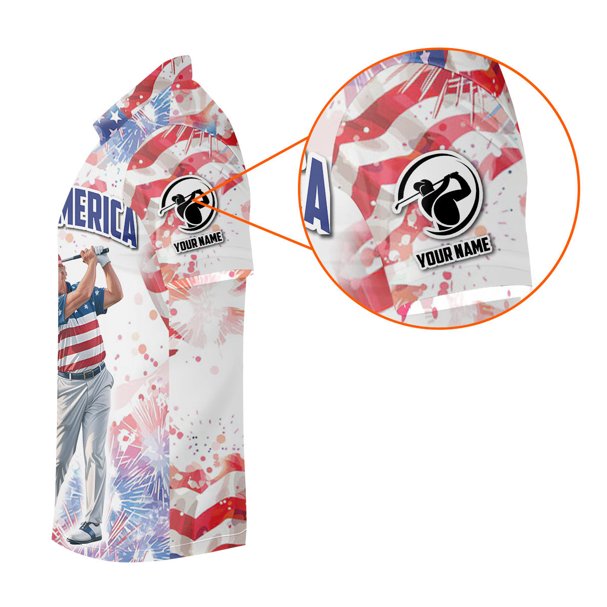 Golf Of America Men Golf Polo, Mens Patriotic Golf Shirts, Patriotic Golf Polo Shirts, Golf Shirt For Men