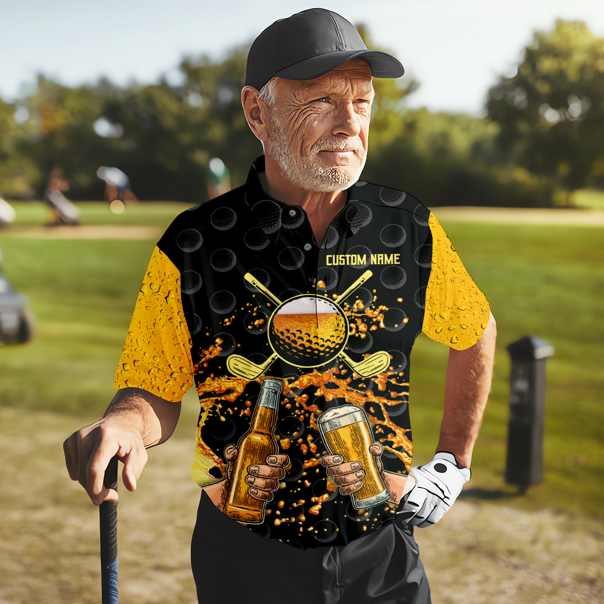 My Drinking Team Has A Golfing Problem Custom Men's Golf Polo Shirt, Funny Golf Shirt, Dad Golf Gift