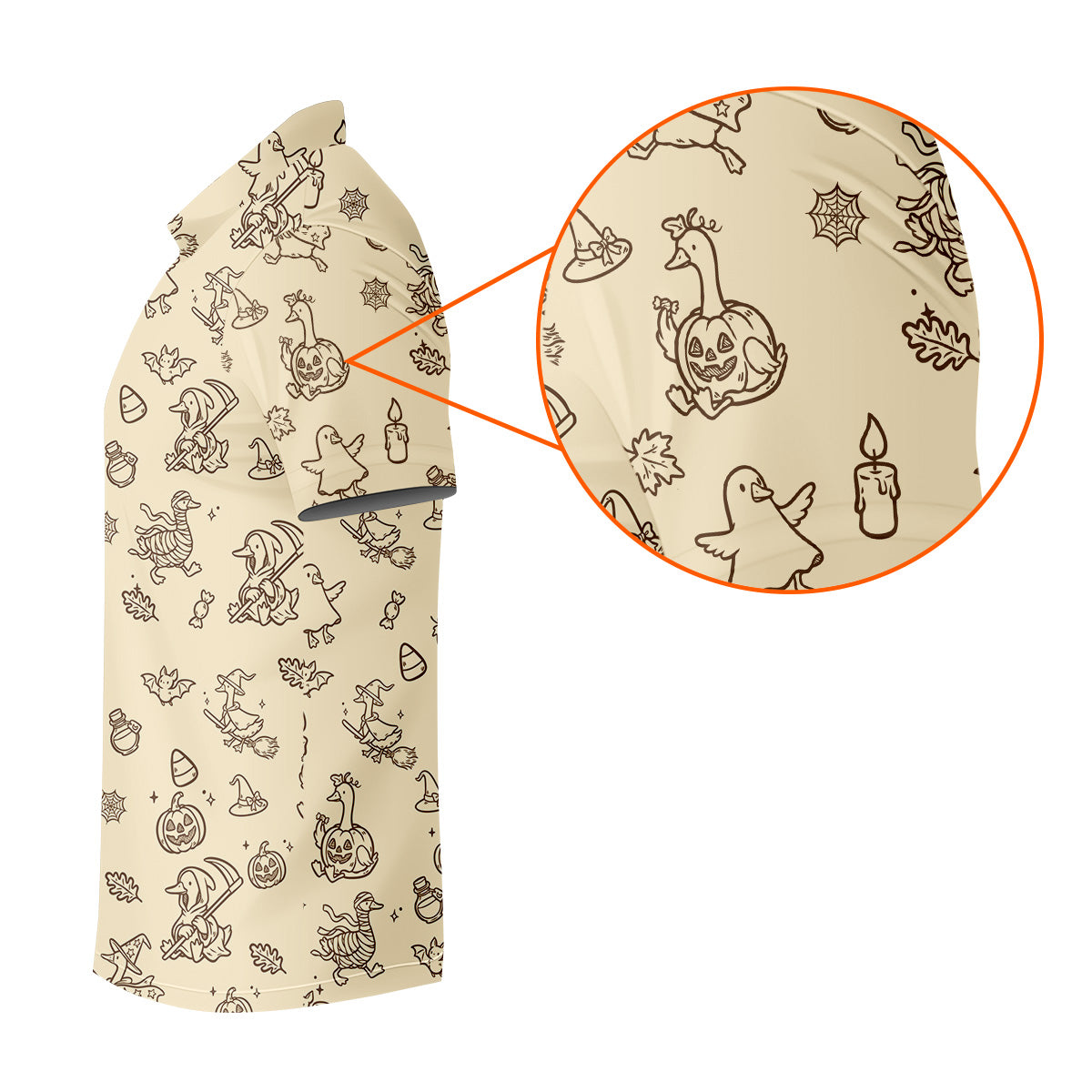 Goose Halloween, Doodle Pattern, Beige Golf Shirt, Mens Funny Golf Shirts, Long Sleeve Golf Shirts, Men Golf Polo
