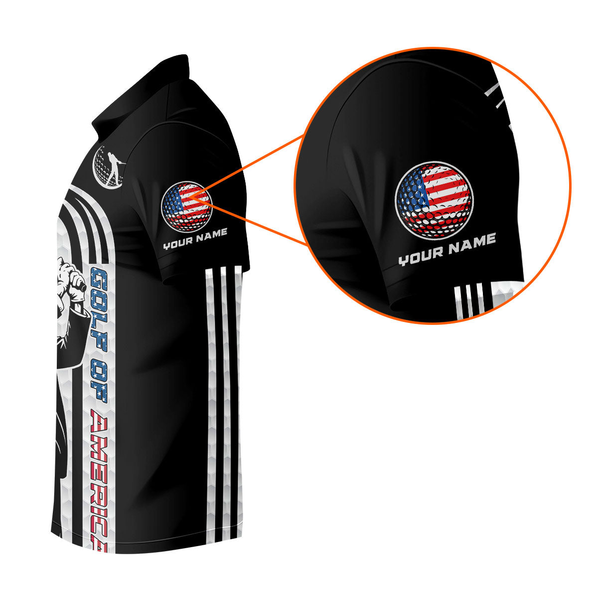 Golf Of America Mens Patriotic Golf Shirts, Mens Golf Gift, Mens Golf Polo Shirts, Golf Shirts For Men