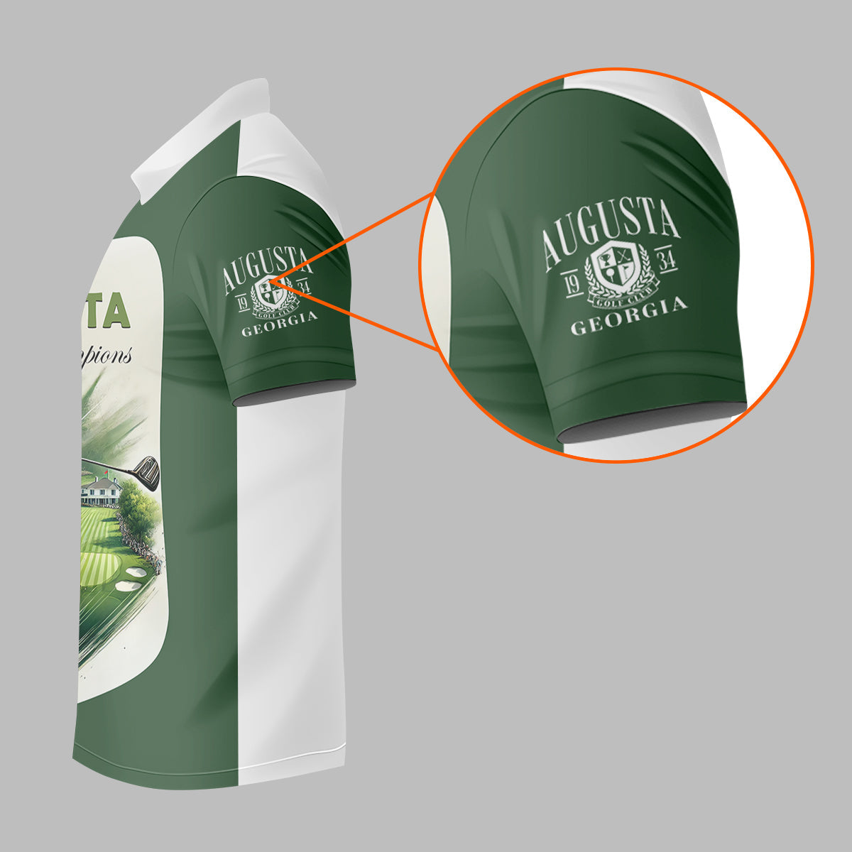 Custom Augusta Golfer Home Of Champions Men's Golf Polo Shirt, Mens Golf Gift, Mens Golf Shirt