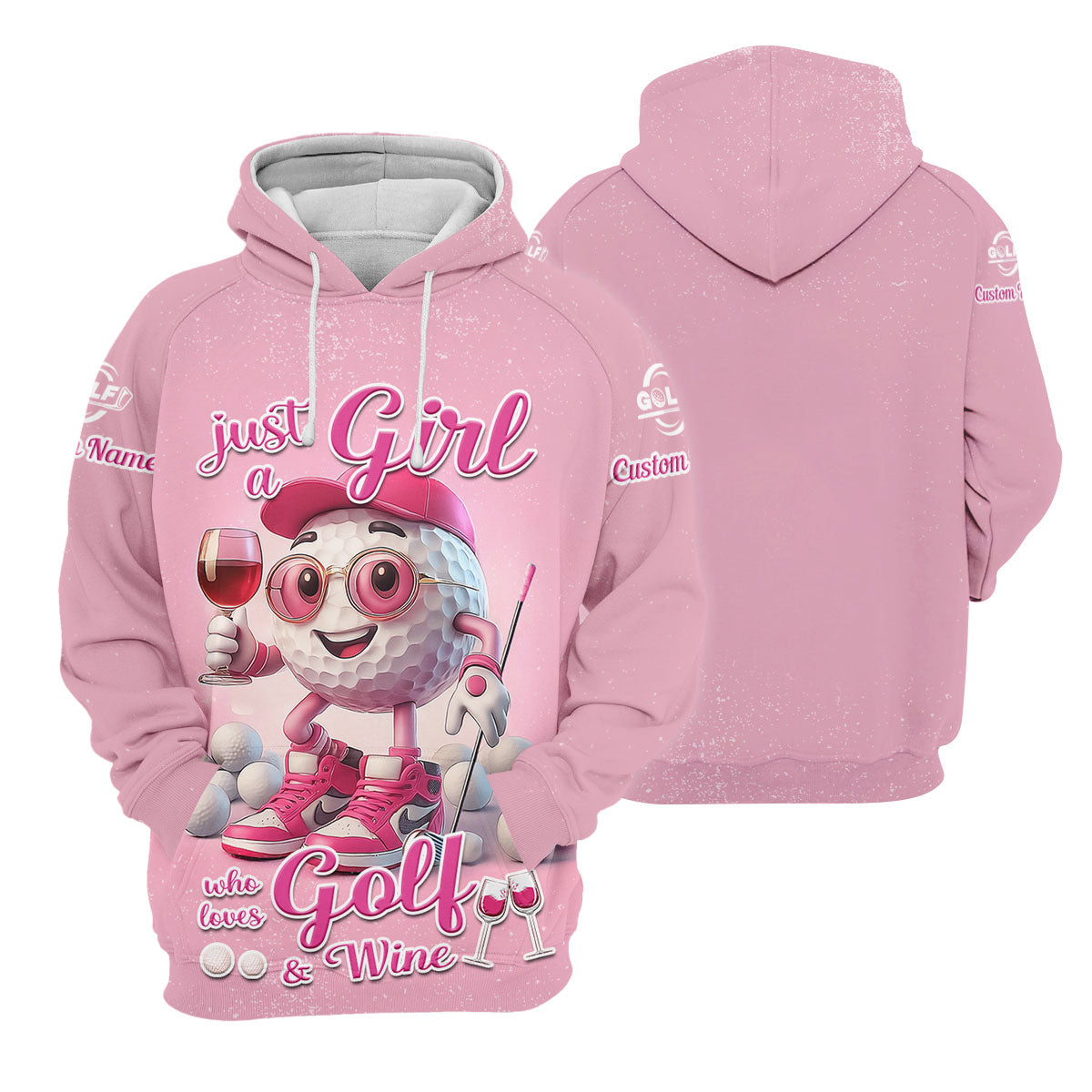 Just A Girl Who Loves Golf And Wine Custom Womens Golf Polo Shirt, Womens Golf Gifts