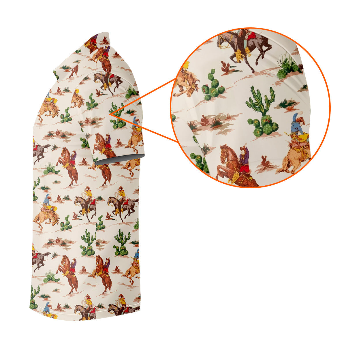 Cowboy Western Beige Polo Shirt, Western Golf Shirt, Unique Gift For Golfer, Funny Golf Shirt For Men