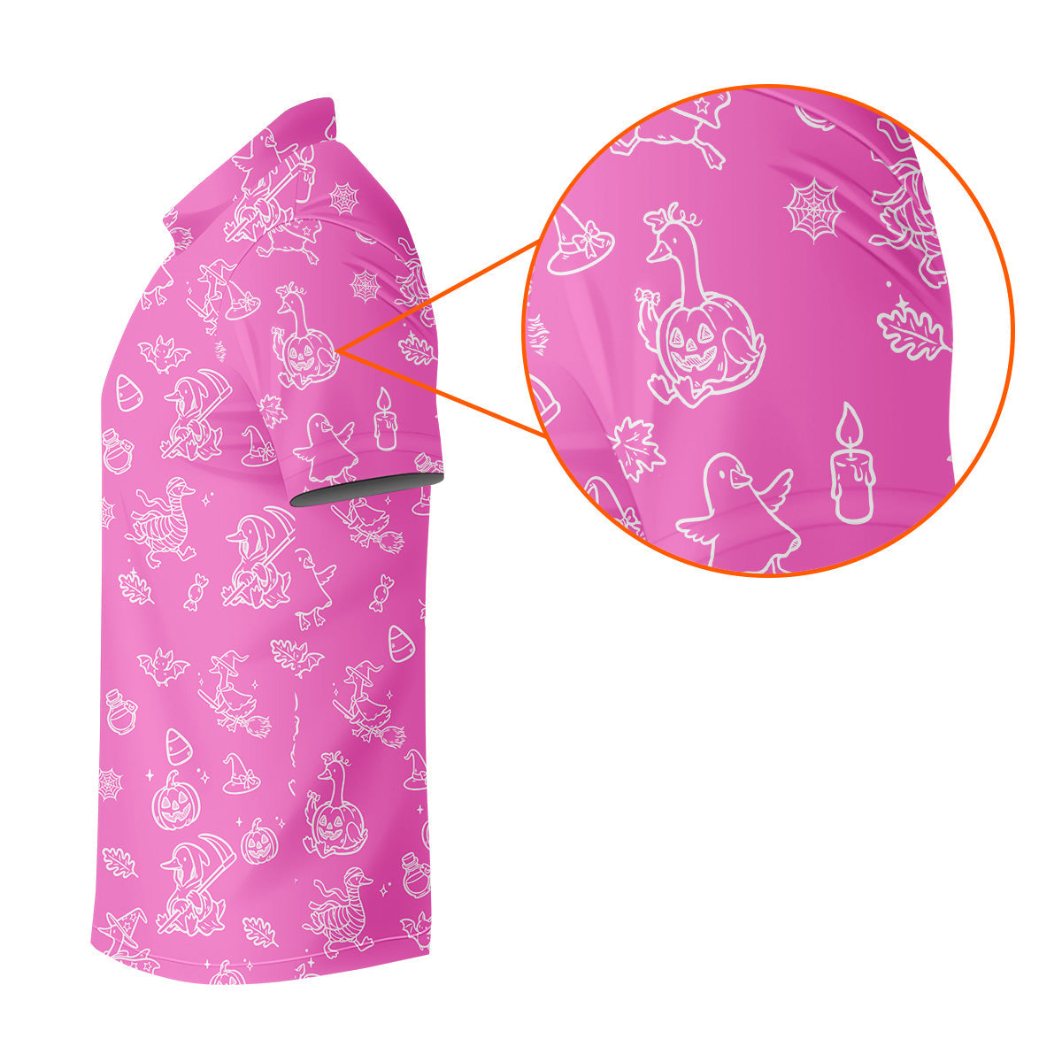 Goose Halloween, Doodle Pattern, Pink Golf Shirt, Mens Funny Golf Shirts, Long Sleeve Golf Shirts, Men Golf Polo